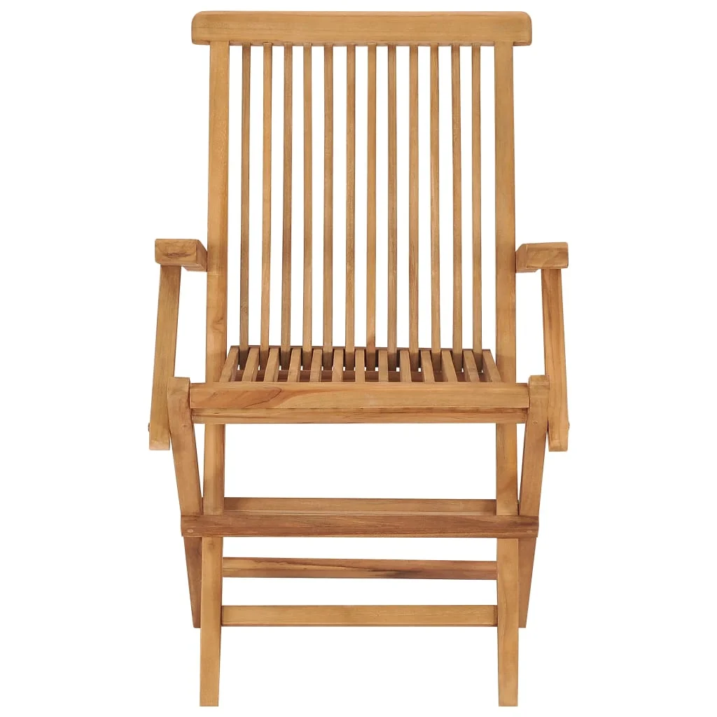 Aibecy Folding Patio Chairs 3 pcs Solid Teak Wood