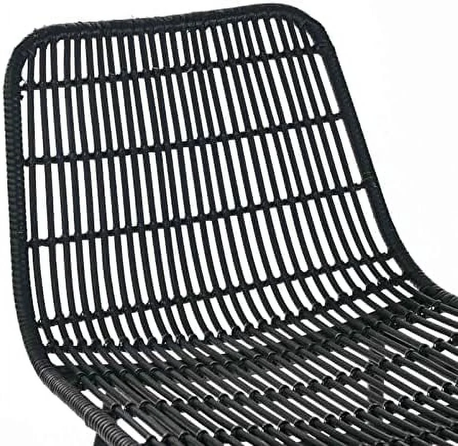 DIKTESSE Rattan Chair   Mid Century Modern Dining Stools  Rattan Wicker High Back Chair
