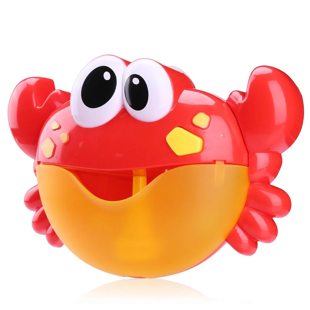 Red Plastic Crab Bubble Machine Music Bubble Maker Baby Bath Shower Fun Toy
