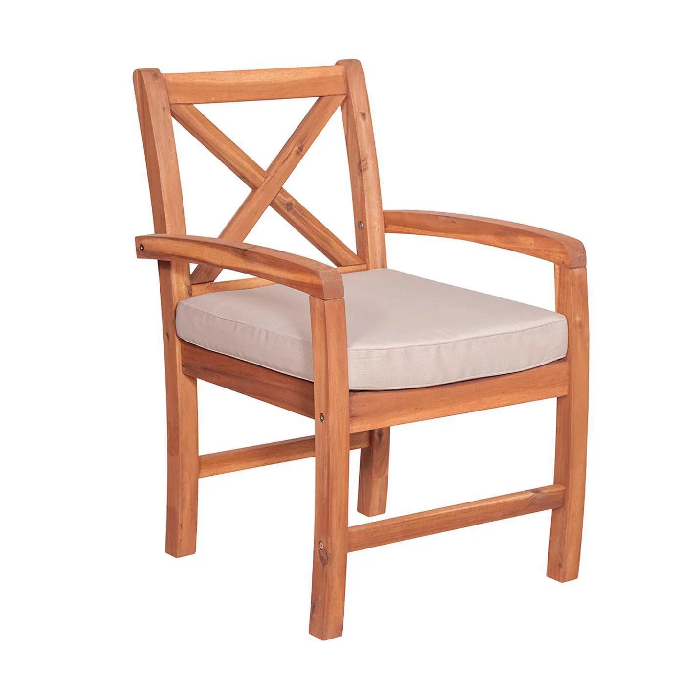 Acacia Wood Simple Patio 5-Piece Dining Set with x-shaped back - Brown