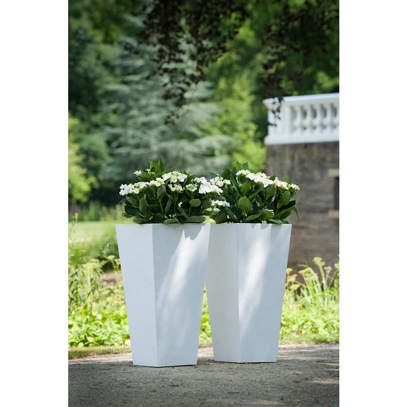 Novelty Artstone 19.5 in. H X 10.3 in. W X 10.3 in. D Resin Ella Tall Planter White