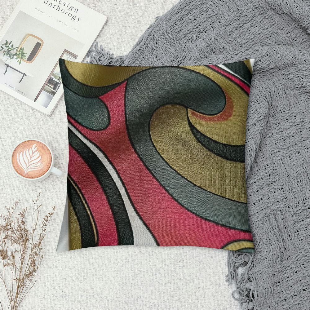 Ollo0ord Abstract Geometric Cushion Cover Black White Brown Stripes Throw Pillow Cover for Outdoors Chair Office Modern Simple Style Cushion Case for Bedroom Car Party Couch White