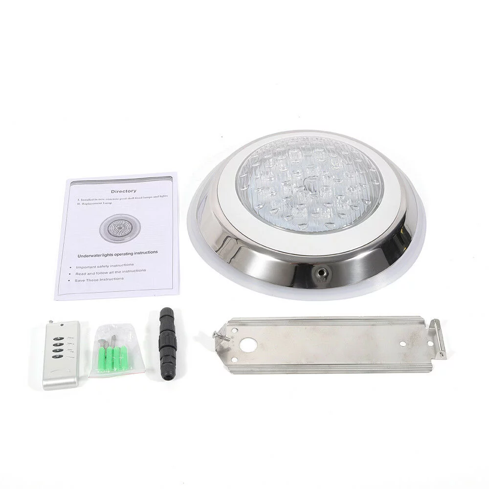 DENEST 54W RGB Underwater Swimming Pool Light Pond Fountain Light with Remote Waterproof