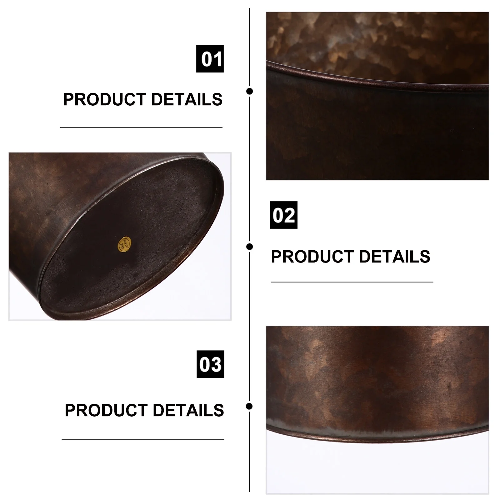 Gongxipen 3pcs Metal Flower Pot Rural Style Antique Planter Flower Bucket for Home Garden