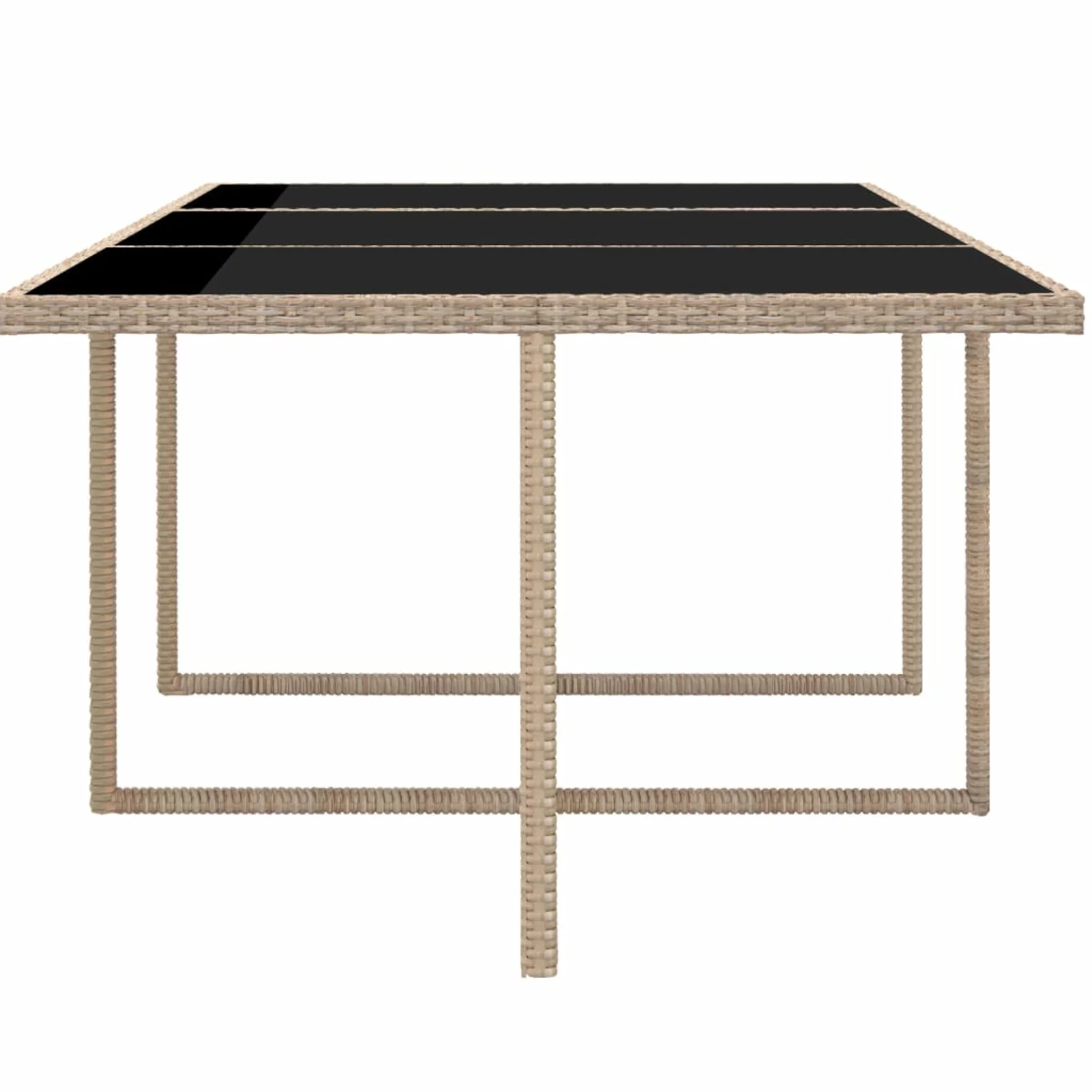 Walmeck 11 Piece Patio Dining Set with Cushions Poly Rattan Beige