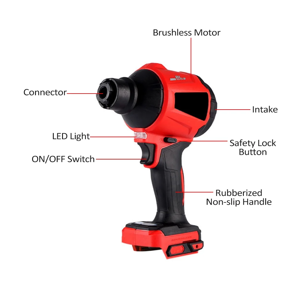 Blower,Deflation Nozzle 80000rpm Speed Motor Air Blower 80000rpm 2-in-1 Blower Air Compressed And 6 Blower Handheld Blower 21v Blower 6 Nozzles With Deflation Nozzle And Compressed With