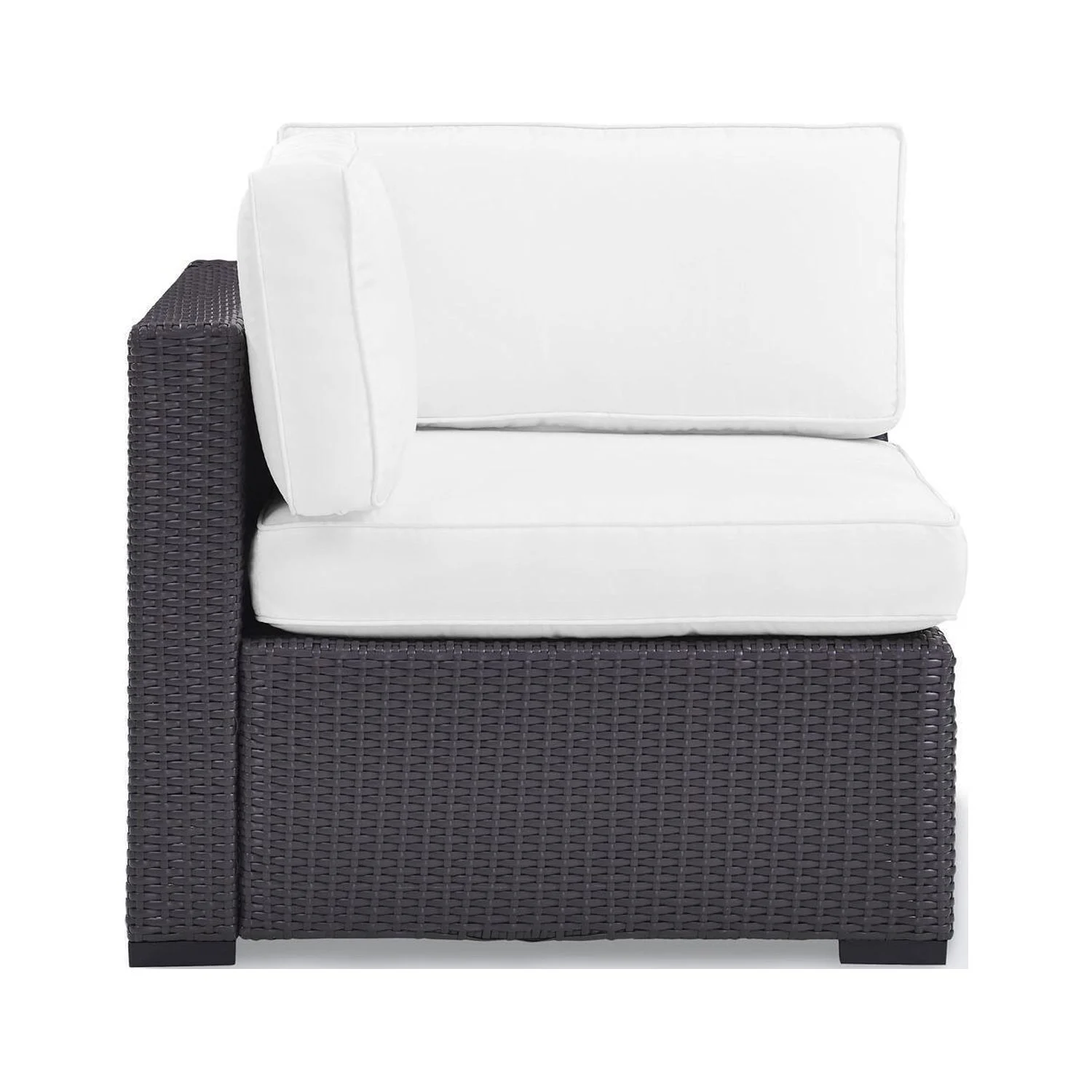 Maykoosh Mountain Lodge Outdoor Wicker Corner Chair White/Brown