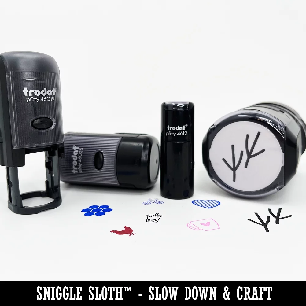 Heart Fingers Gesture of Love Self-Inking Rubber Stamp Ink Stamper - Black Ink - Mini 1/2 Inch