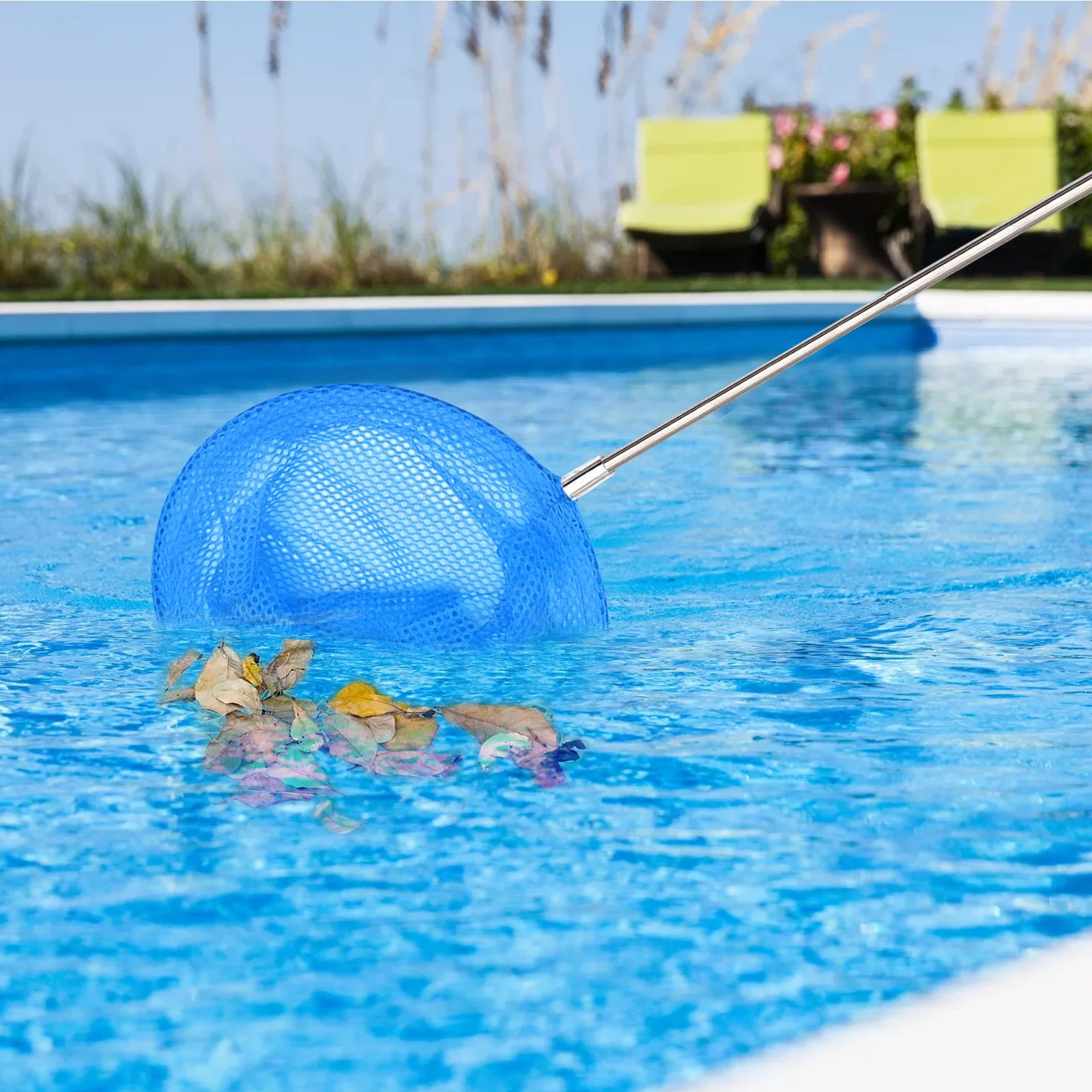 BadyminCSL Swimming Pool Fishing Net Skimmer Pond Bathtub Leaves with Rod Cleaning
