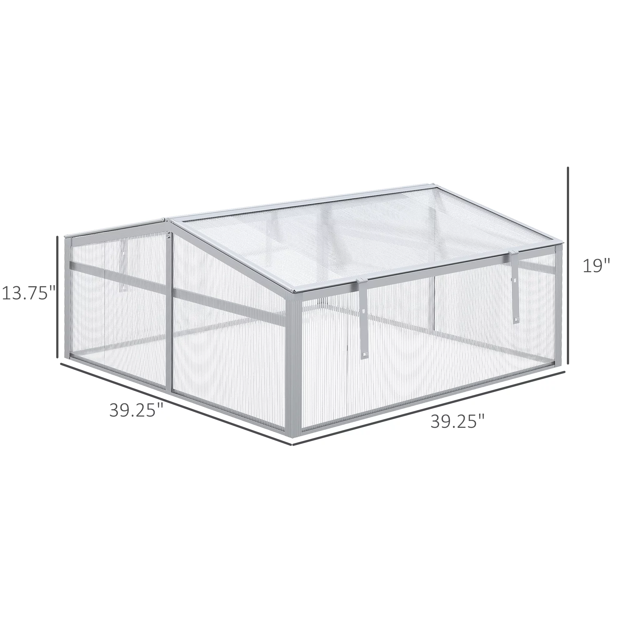 Outsunny Aluminum Alloy Cold Frame W/ Adjustable Roof, Polycarbonate Panels