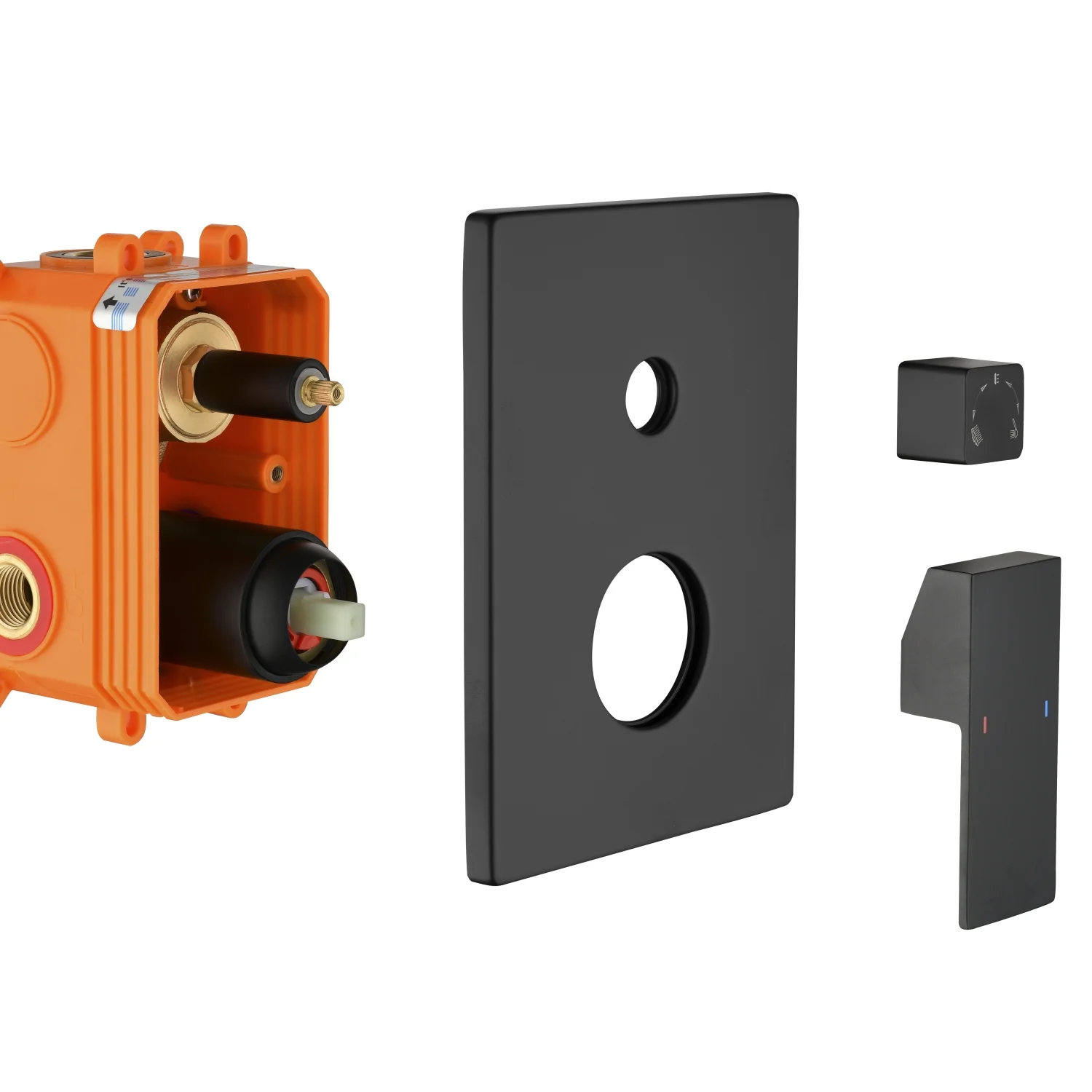 JHOOTUUO 3 Way Outlet  Solid Brass Shower Diverter Valve Mixer Rough-In Shower Handle Valve Kit Replacement