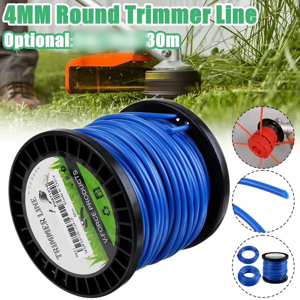 4mm x 30m Heavy Duty Nylon Round Strimmer Trimmer Line Brushcutter Cord Wire