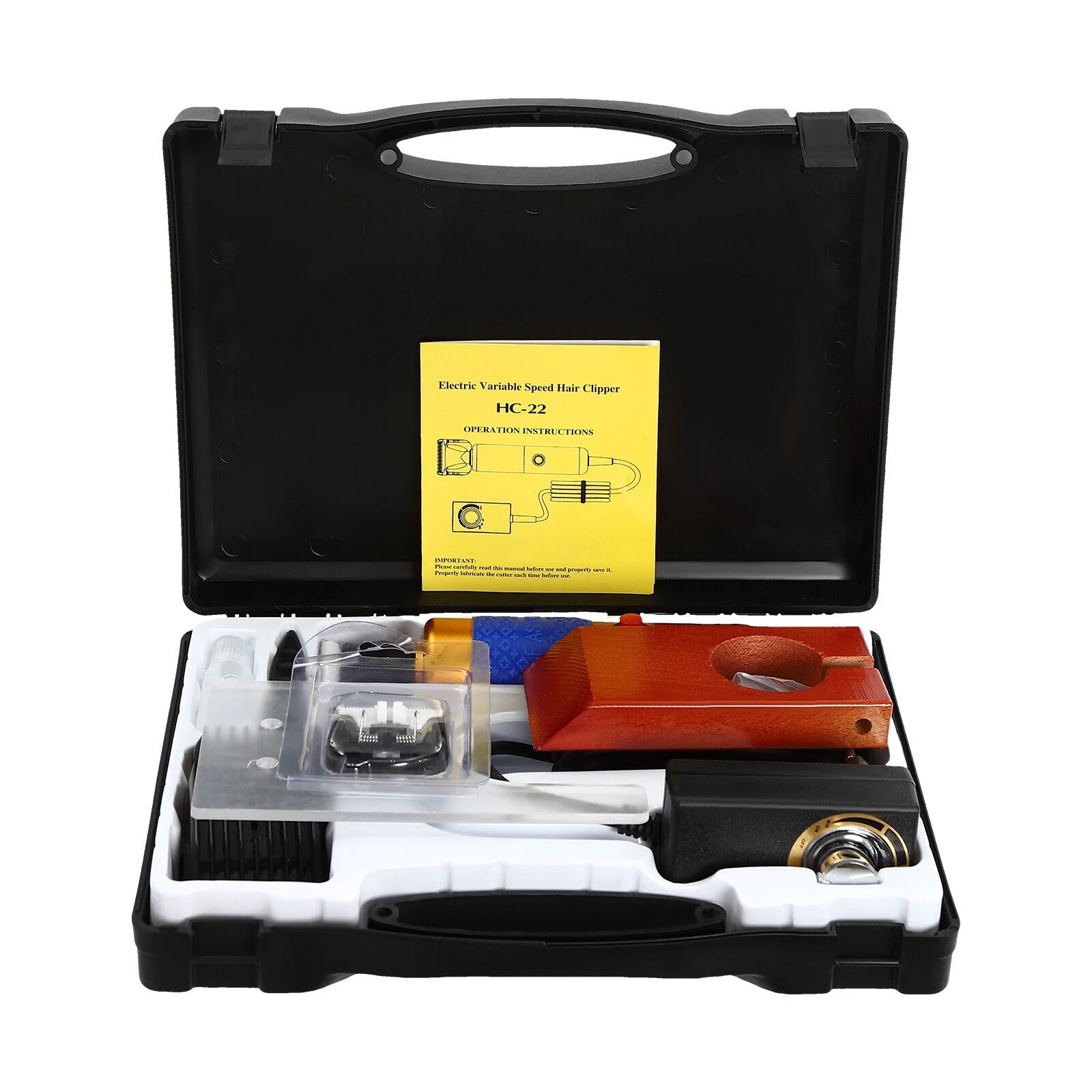 Electric Carpet Trimmer with Shearing Guide, Carpet Shears Low Noise Vibration Rug Trimmer with 2 Blades & Carrying Case