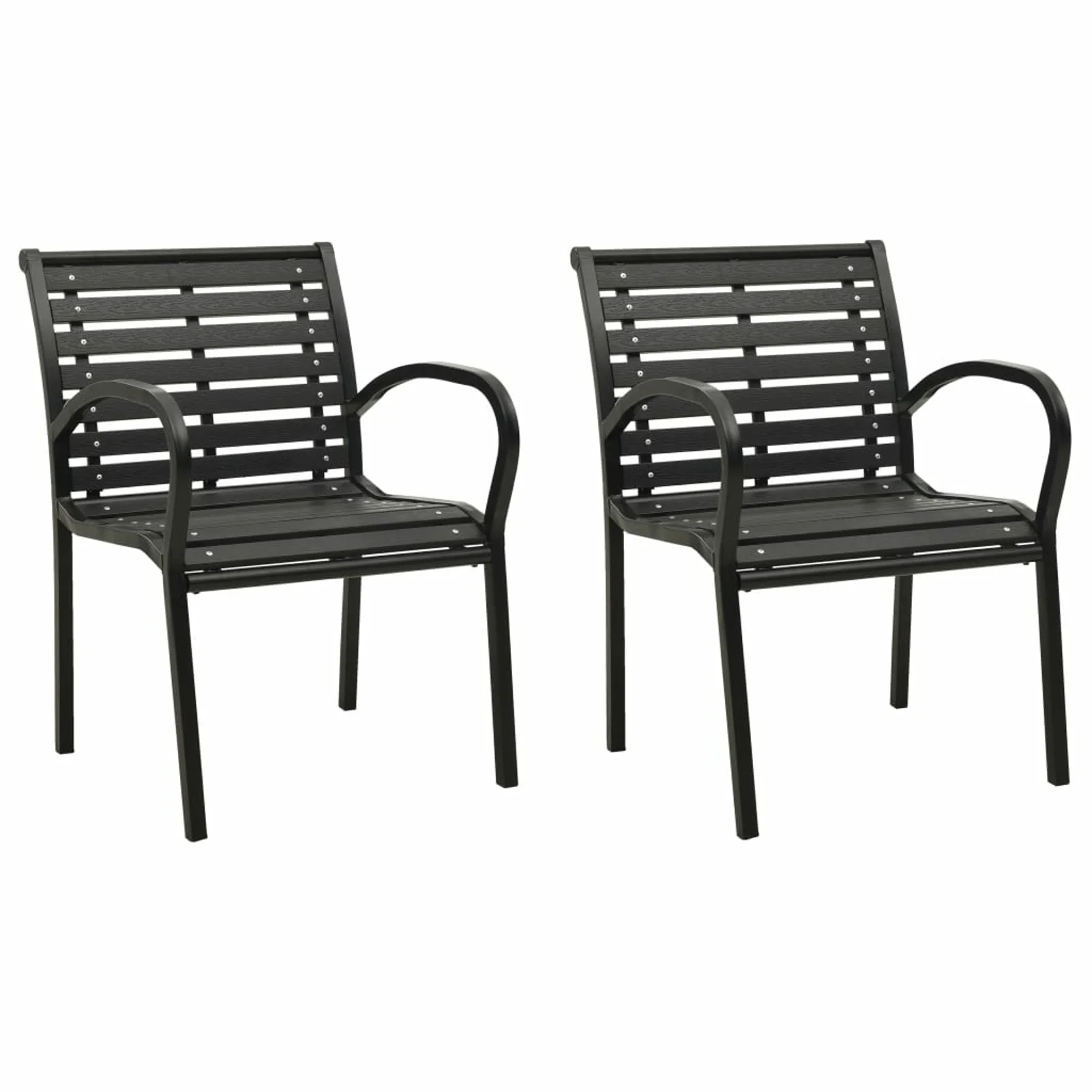 Andoer Garden Chairs 2 pcs Gray Wood