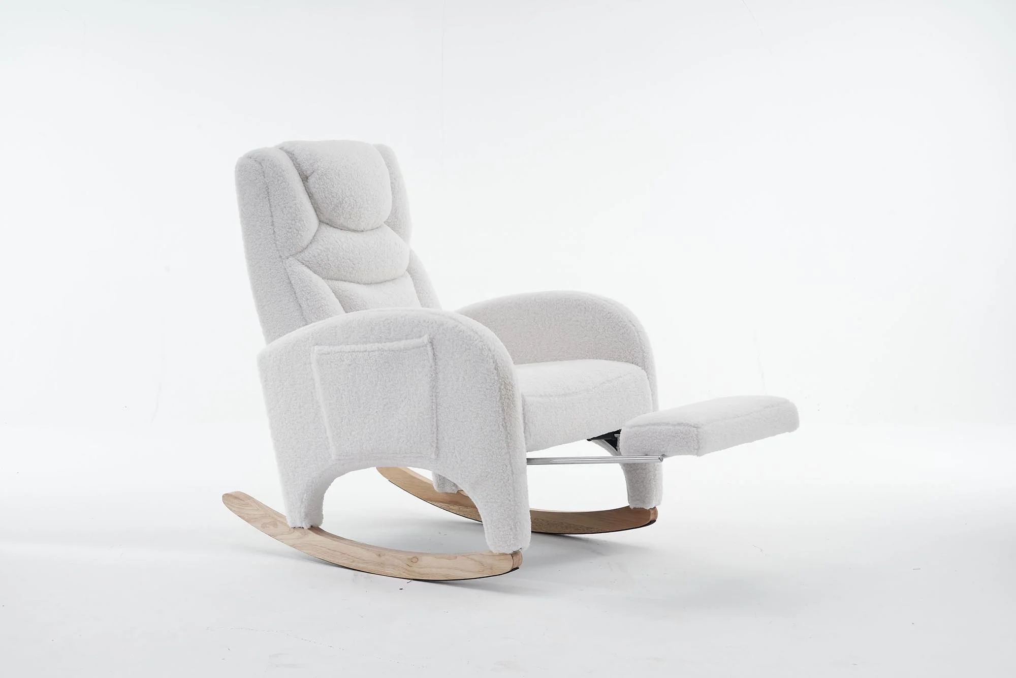 Fabric Nursery Rocking Chair With Adjustable Footrest