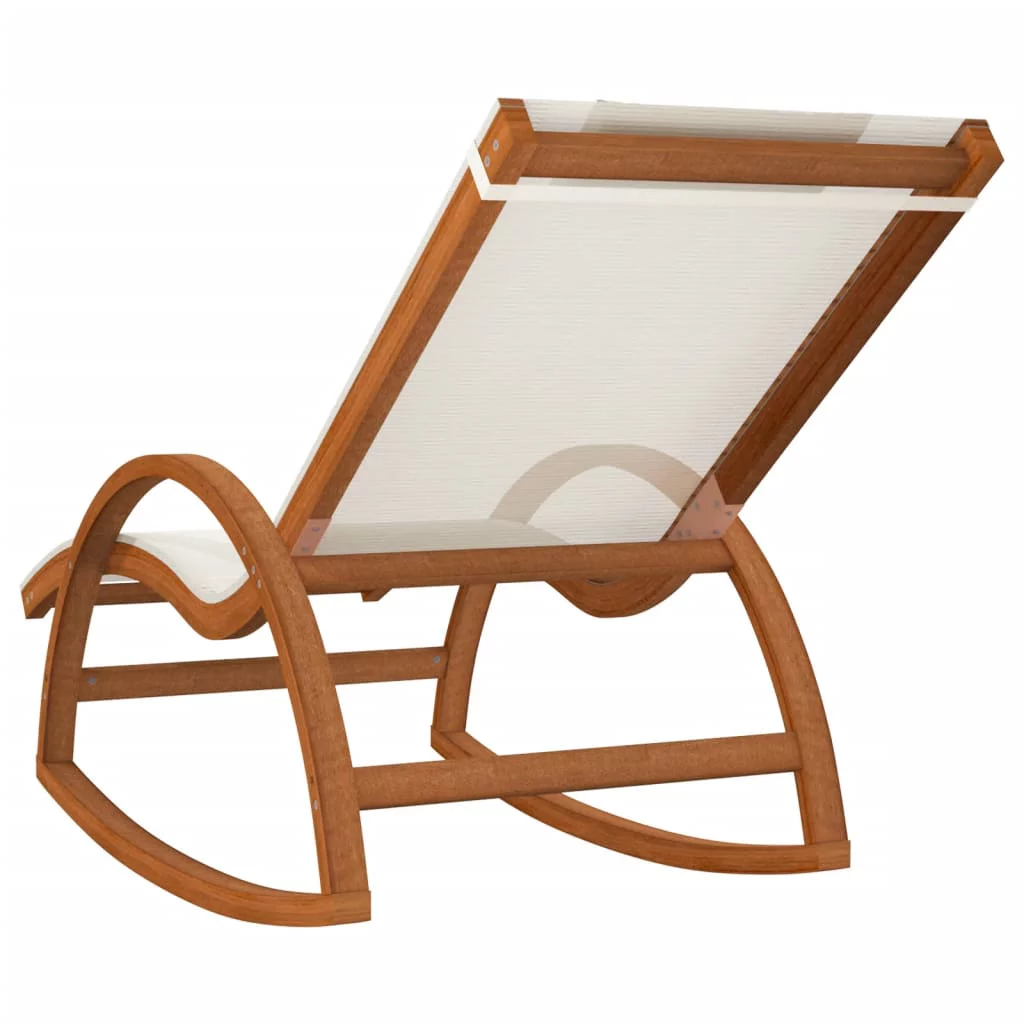 Aibecy Rocking Chair White Textilene and Solid Wood Poplar