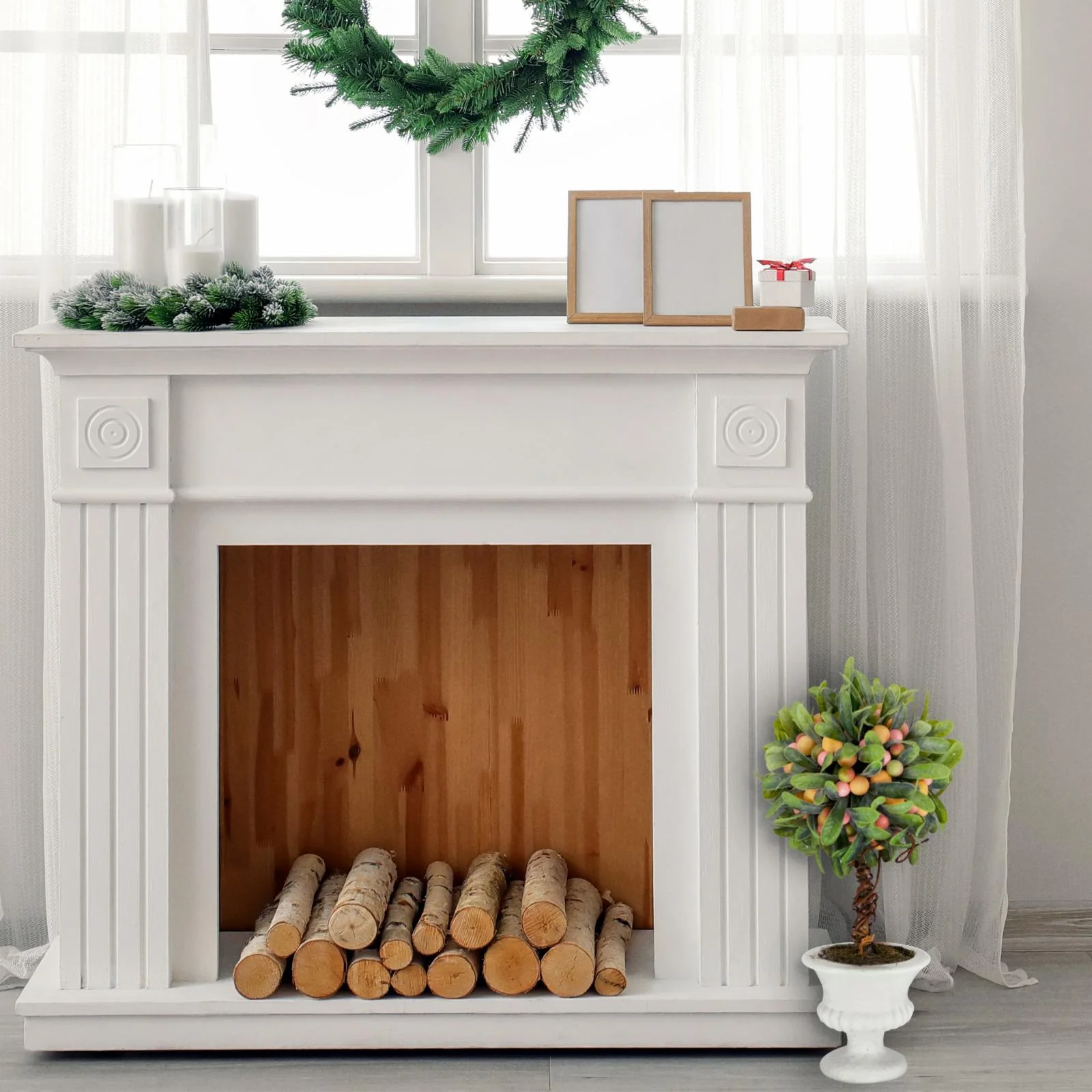 Puleo International 14 in. Artificial Mini Spring Mistletoe Tree with Berries in Potted Pulp, Multicolor