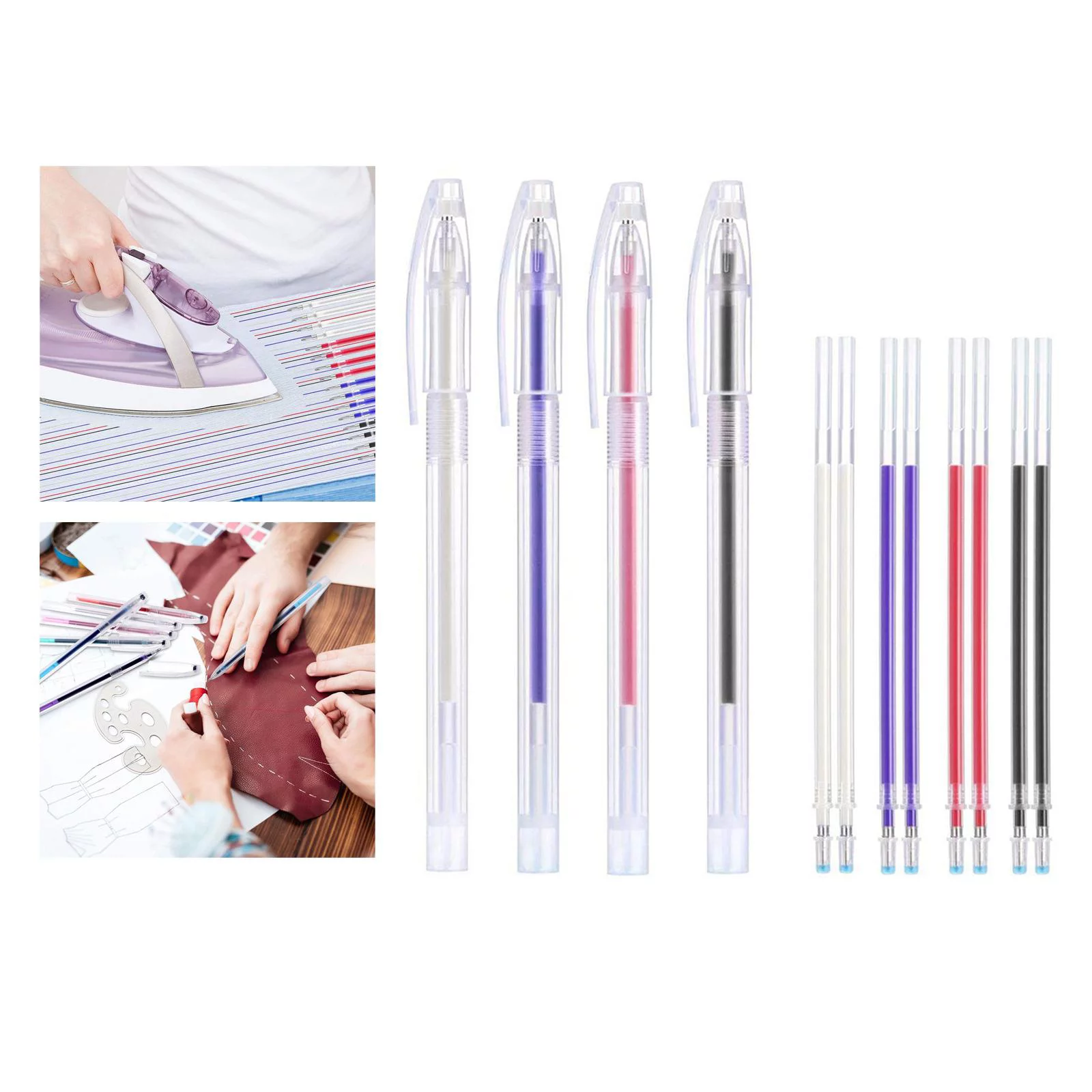 ink Disappearing Heat Erase Pen Refills Fabric Marking Dressmaking Craft Quilting Sewing Tools 4 colour 3Pcs