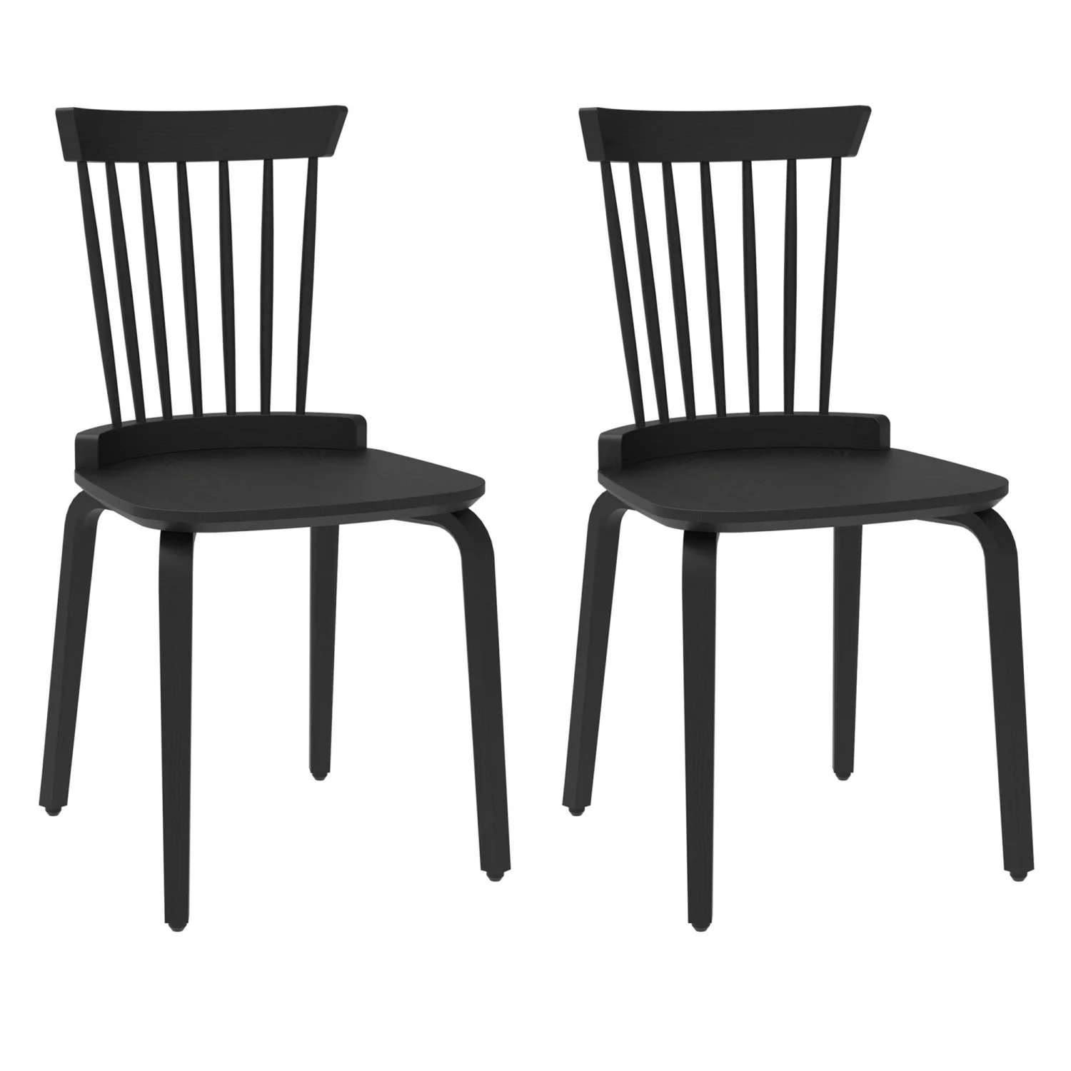 Elegant and Durable Set of 2 Classic Solid Wood Slat Back Windsor Chairs - Stylish Dining Room Seating Option for Home Decor and Entertaining Relaxation