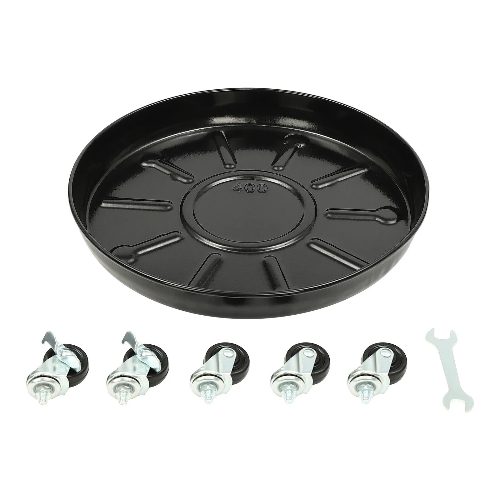 3Pcs Flowerpot Trays Planter Trolley 16 inches Plant Stand with Lockable Wheels