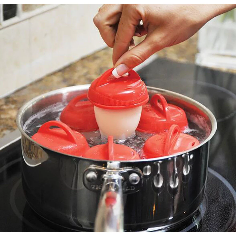 6PCS Food Grade Silicon Egg Boiler Hard Boiled Egglettes Egg Cooker Kitchen Tool