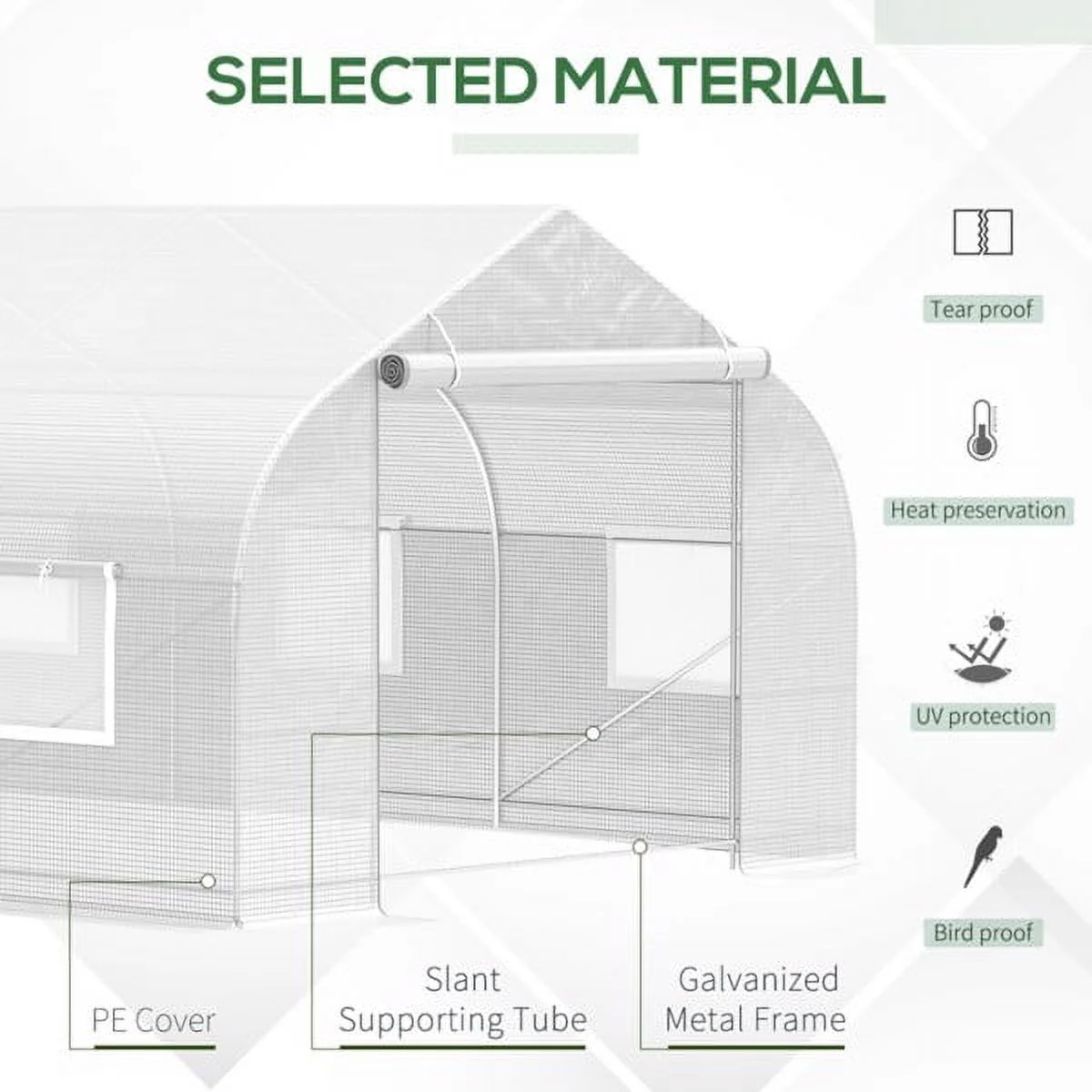 Fithood 20' x 10' x 7' Greenhouse Walk-In Warm House