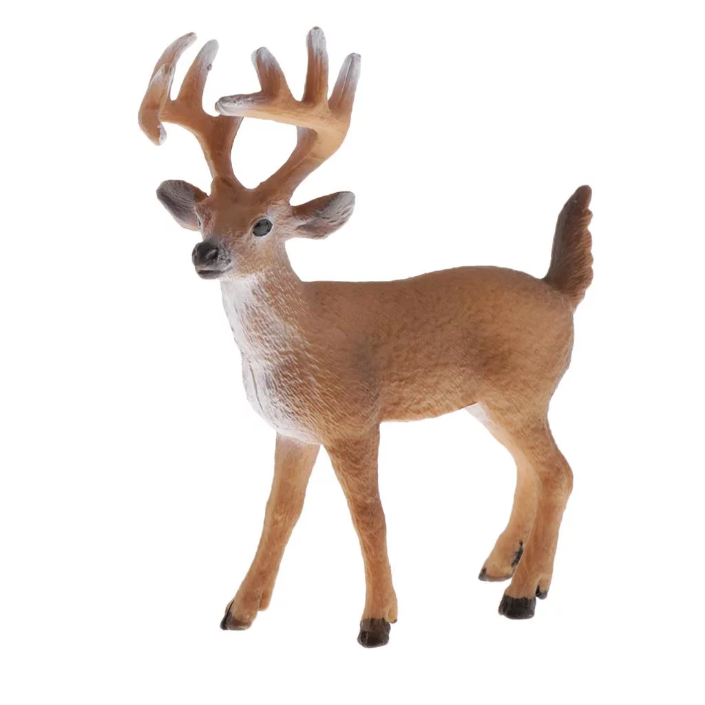 White Tailed Deer Figurine - Reali Hand Painted Toy Figure Model - Safe and Materials - For Ages 3 and Up