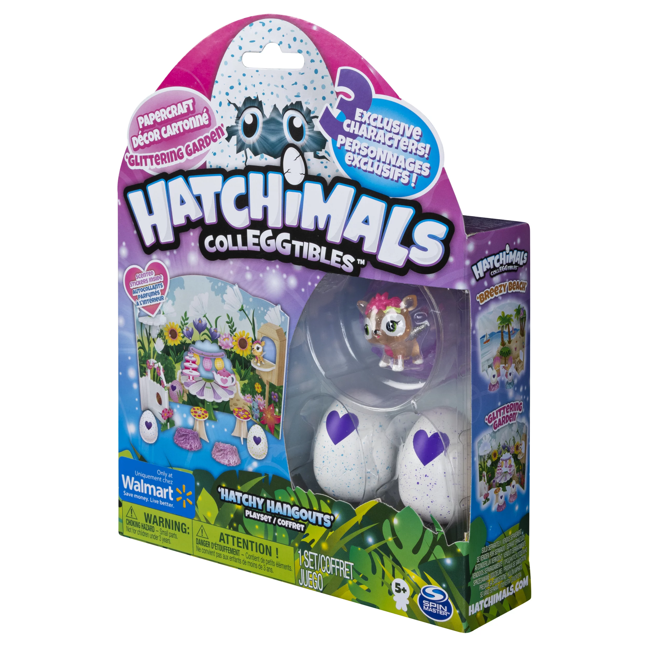 Hatchimals CollEGGtibles, Glittering Garden Hatchy Hangouts Papercraft Playset with 3 Exclusive Characters, Only Available at Walmart