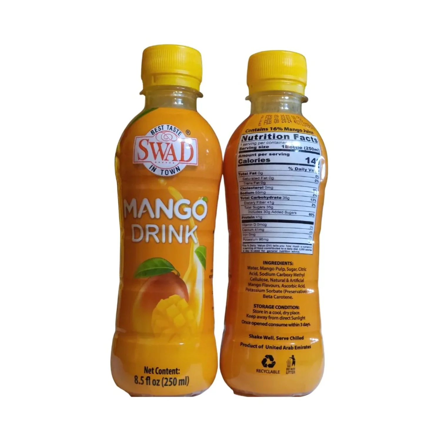 Swad Mango Drink 8.45 FL OZ (250 ML) Pack of 24