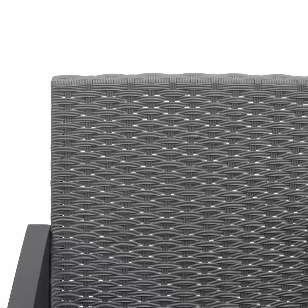 Anself Patio Dining Chairs 2 pcs Dark Gray Rattan