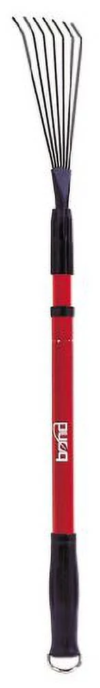 LH013 Fan Rake With Telescopic Handle & Non-Slip Grip, Red