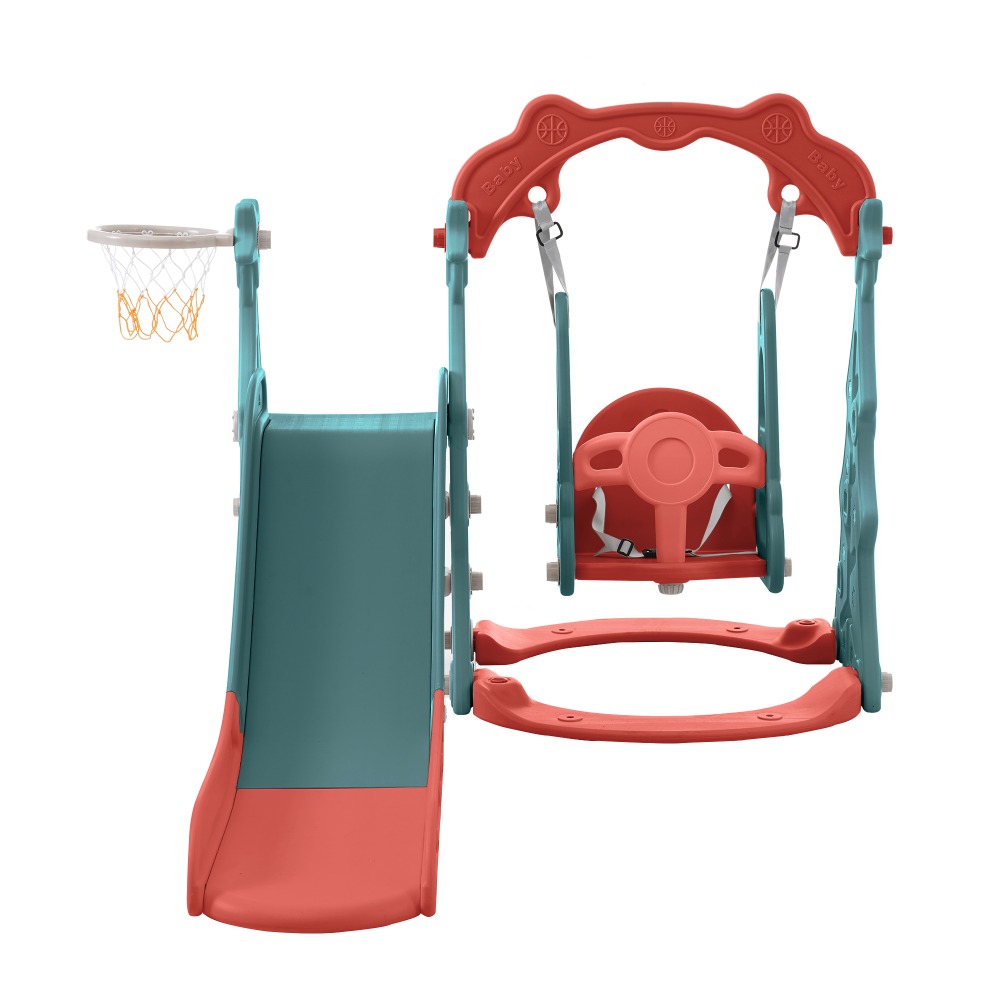 Kids Ultimate Toddler Playground Set: 3-in-1 Toddler Slide, Swing, Climber with Basketball Hoops - Indoor & Outdoor Fun for Kids