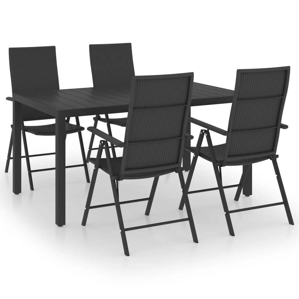 5 Piece Patio Dining Set Black