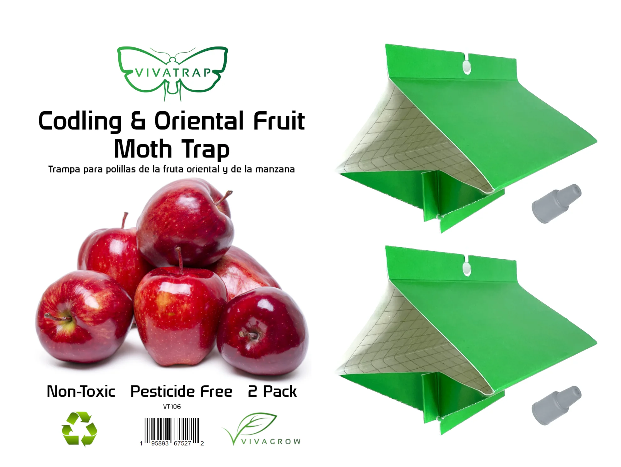 VivaTrap! VT-106 Codling + Oriental Fruit Moth Trap & Pheromone Lure (2 Pack)