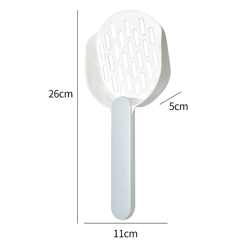 Cat litter spoon puppy garbage cleaning sieve shovel bag clip spoon（cat litter shovel white blue）