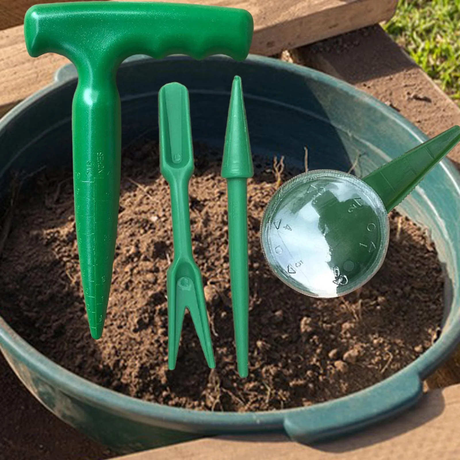 figatia 4Pcs Sowing Seed Dispenser Set Seed Planter Tool Garden Hand Tool Lightweight Handheld Garden Flower Plant Grass Seeder Tool