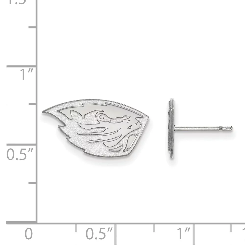 Oregon State Extra Small (3/8 Inch) Post Earrings (14k White Gold)