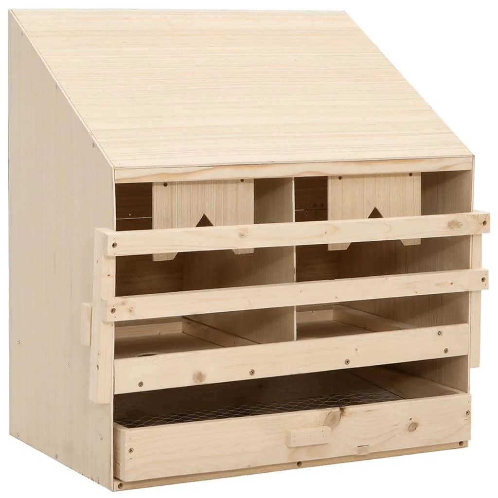 Dual Compartment Solid Pine Wood Chicken Laying Nest - 24.8x15.7x25.6, Easy Egg Collection, Comfortable Environment, Ideal for Small Backyard Farms