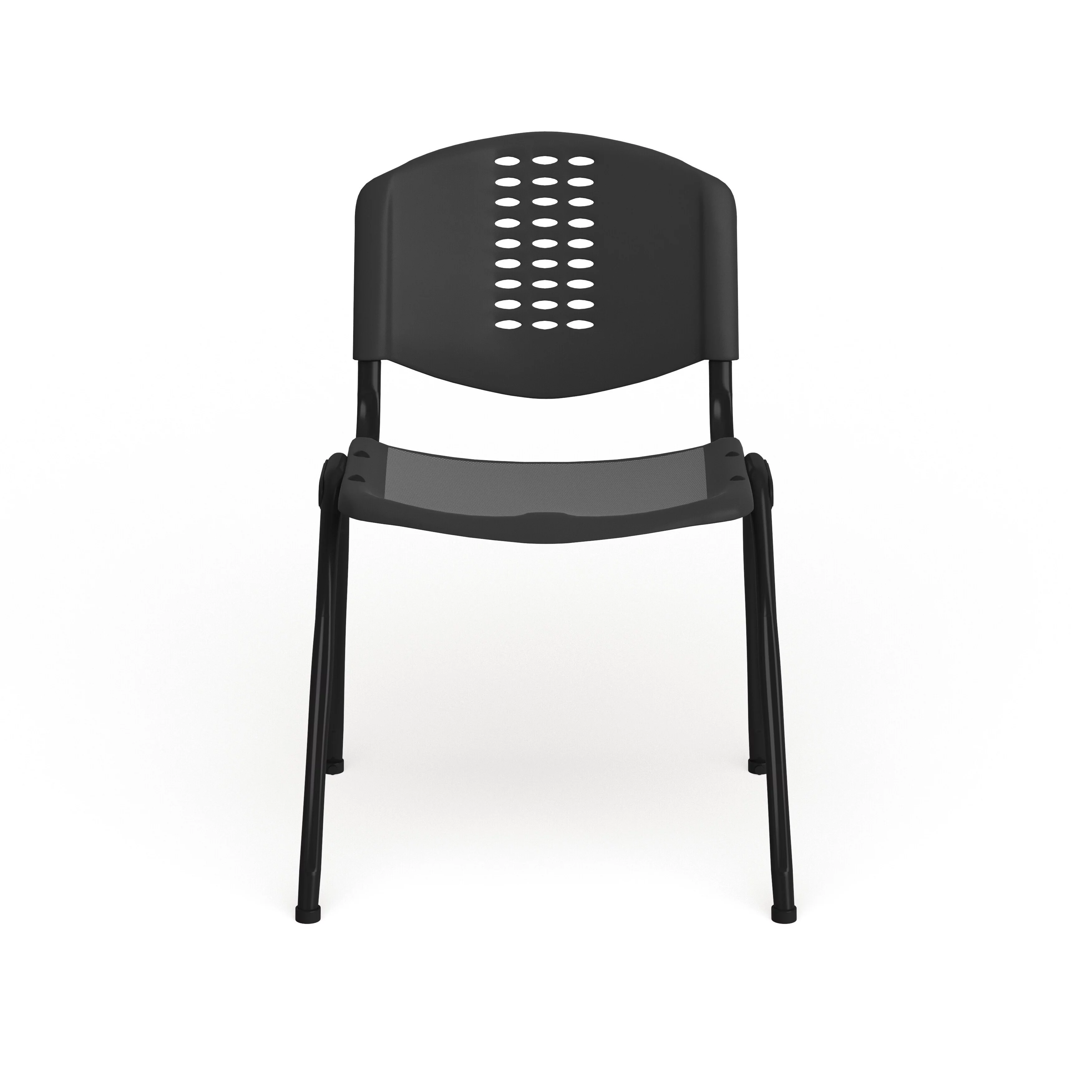 Flash Furniture 880 lb. Capacity Plastic Stack Chair with Oval Cutout Back and Frame