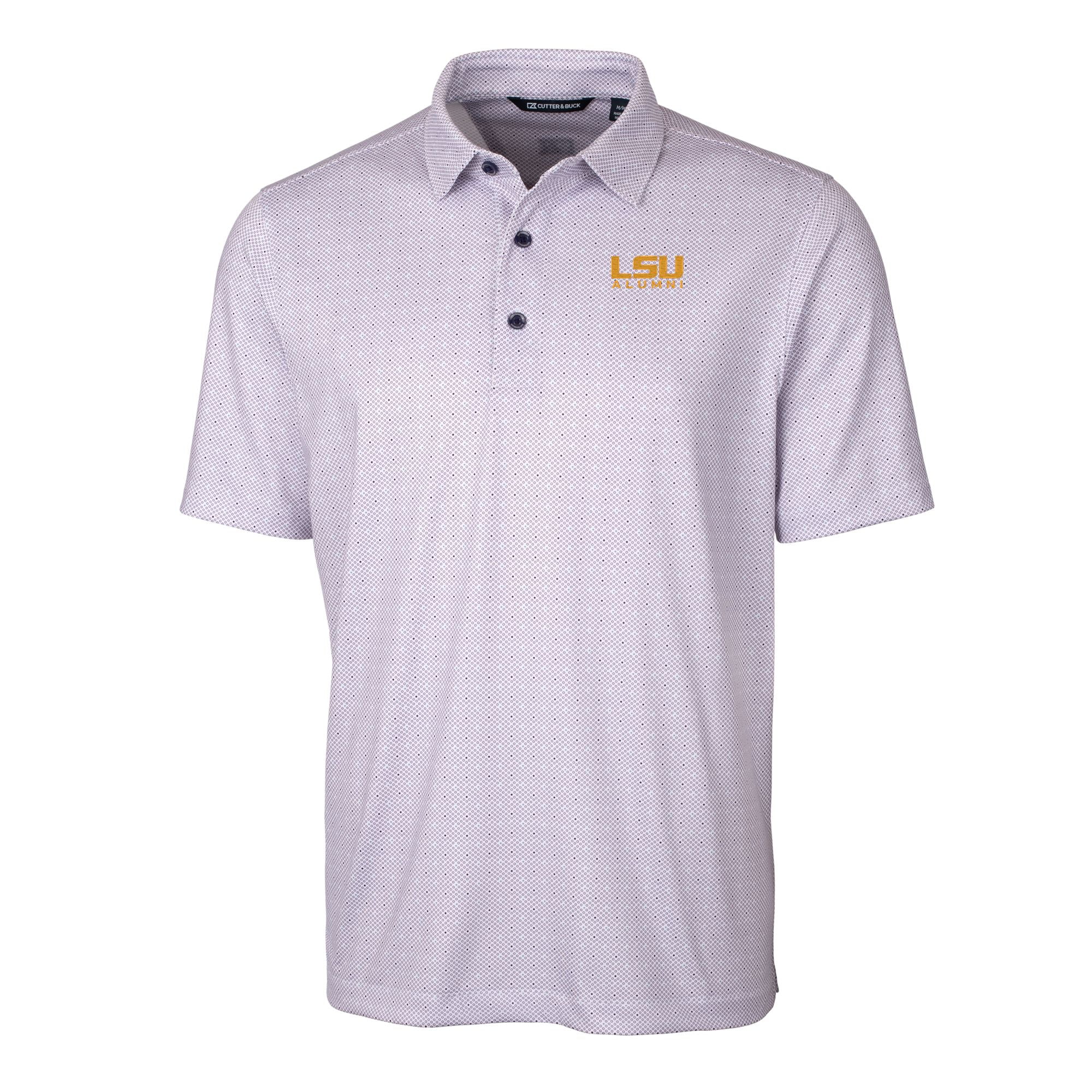 Men's Cutter & Buck  Purple LSU Tigers Alumni Logo Double Dot Print Stretch Polo