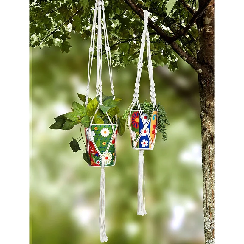 Set of 2 Talavera-Inspired Planters