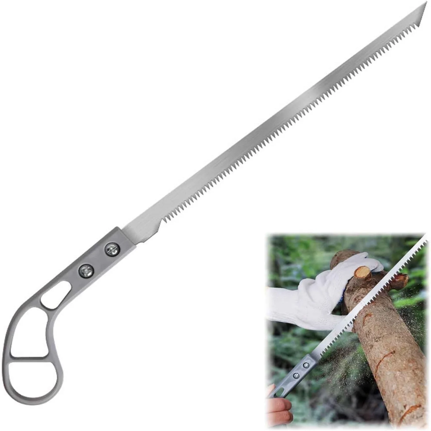 Portable  Durable Small Yellow Triple Tooth Steel Handle Hand Saw - Ultimate Portability and Durability for Household  Gardening  Camping - Rugged Outdoor Pruning Tool with 9-Inch Blade