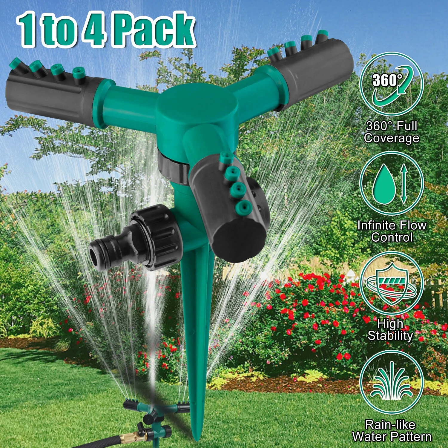 360° Rotating Lawn Water Sprinkler Watering Automatic Garden Lawn Irrigation Kit