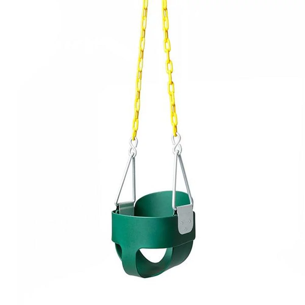 Kid Swing Set Stuff Highback Full Bucket Swing Green