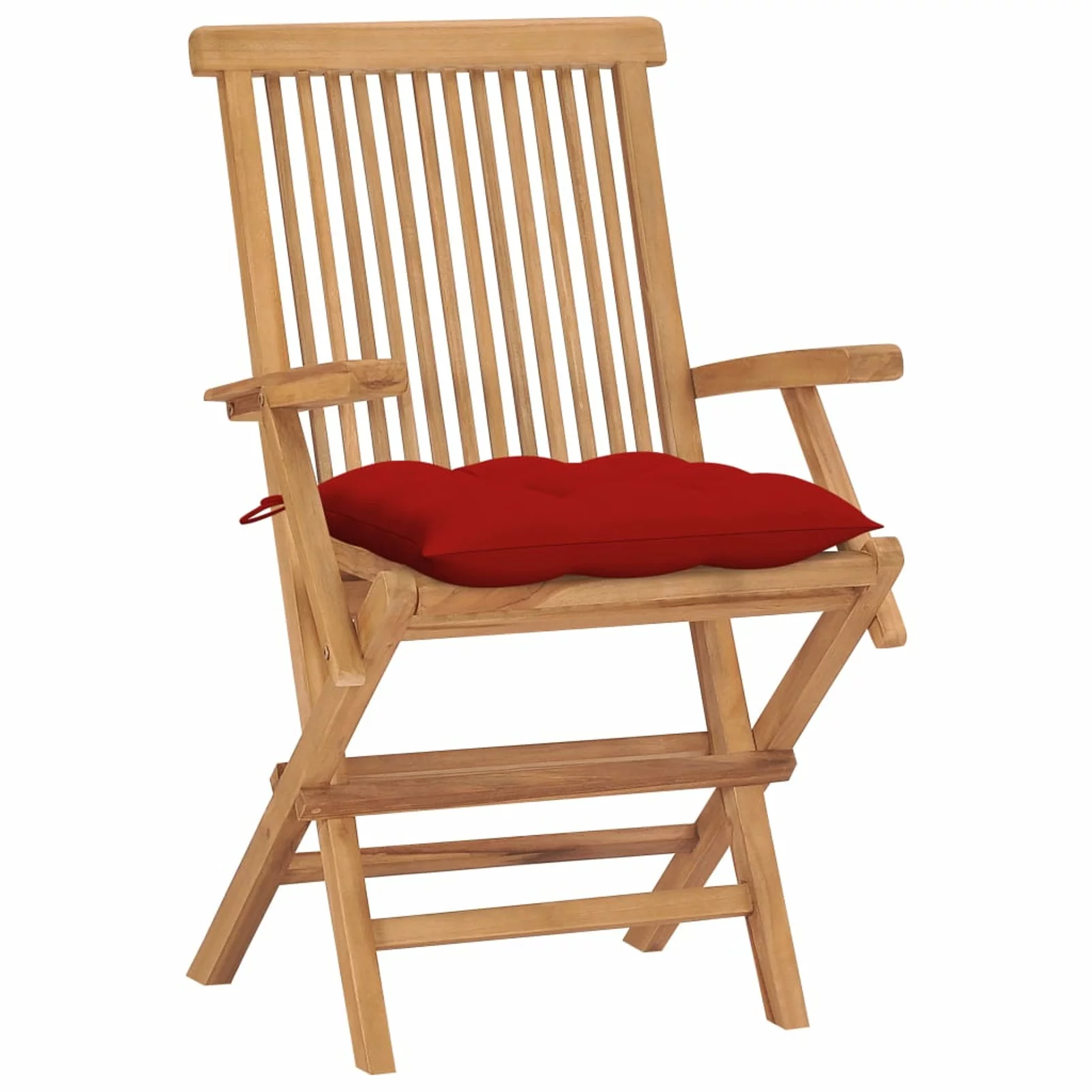 Irfora Patio Chairs with Red Cushions 4 pcs Solid Teak Wood