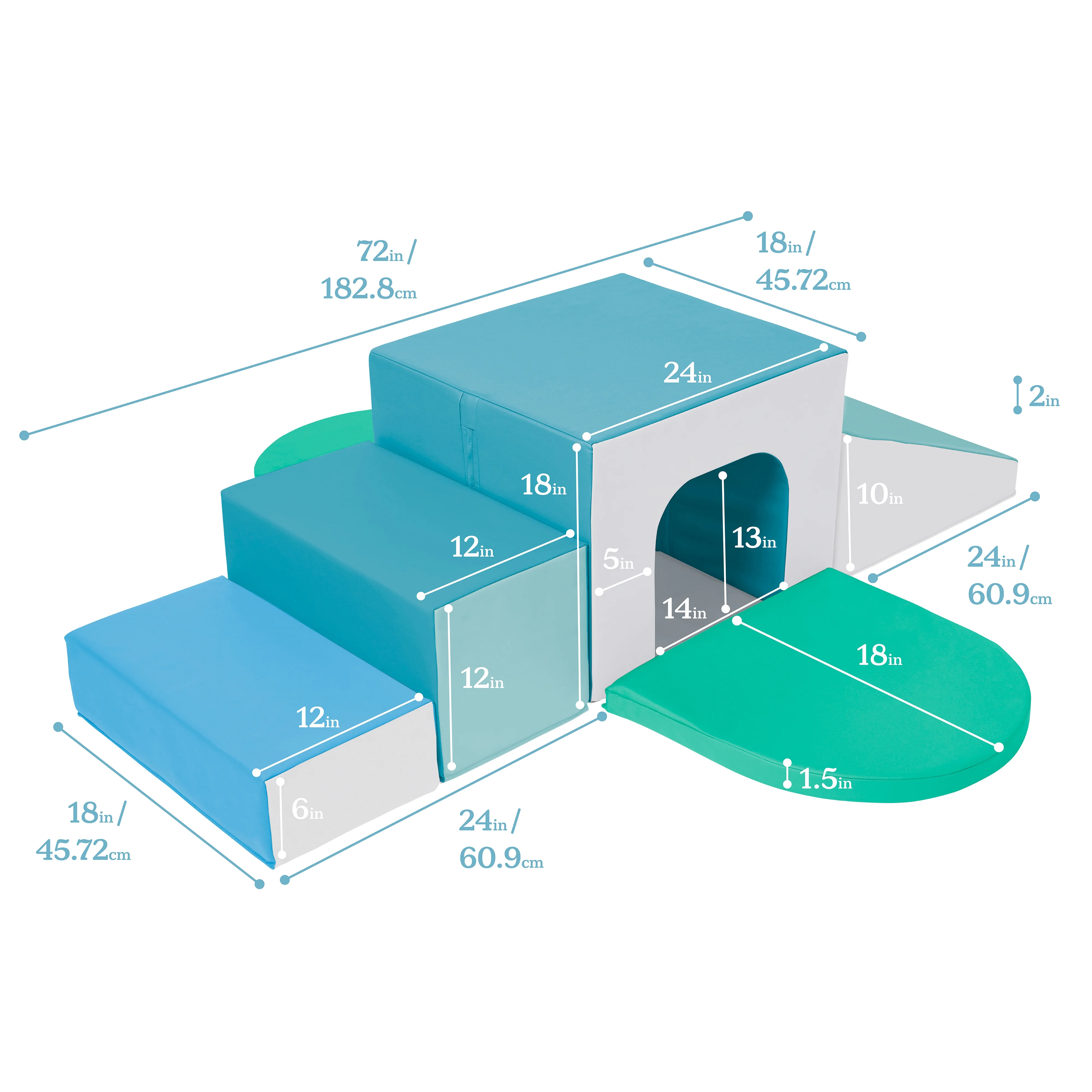 ECR4Kids SoftZone Single Tunnel Maze, Contemporary, 6-Piece