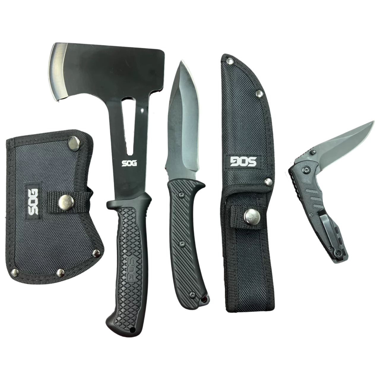 SOG Pro 4.0 Combo Kit, 3pc Kit Includes Two Knives and a Hand Axe