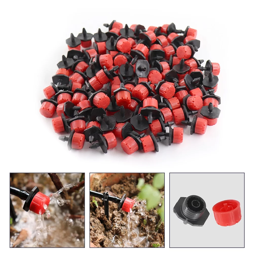 Qumonin 100PCS Adjustable Irrigation Dripper Emitter Sprinkler Micro Watering System