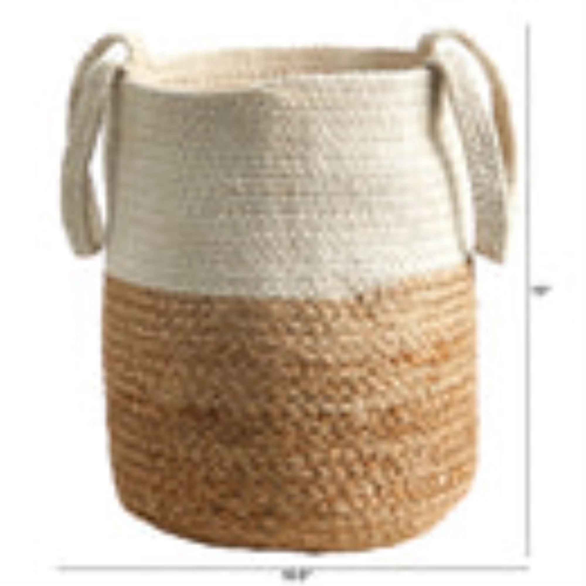 Nearly Natural  12.5 in. Handmade Natural Jute & Cotton Planter