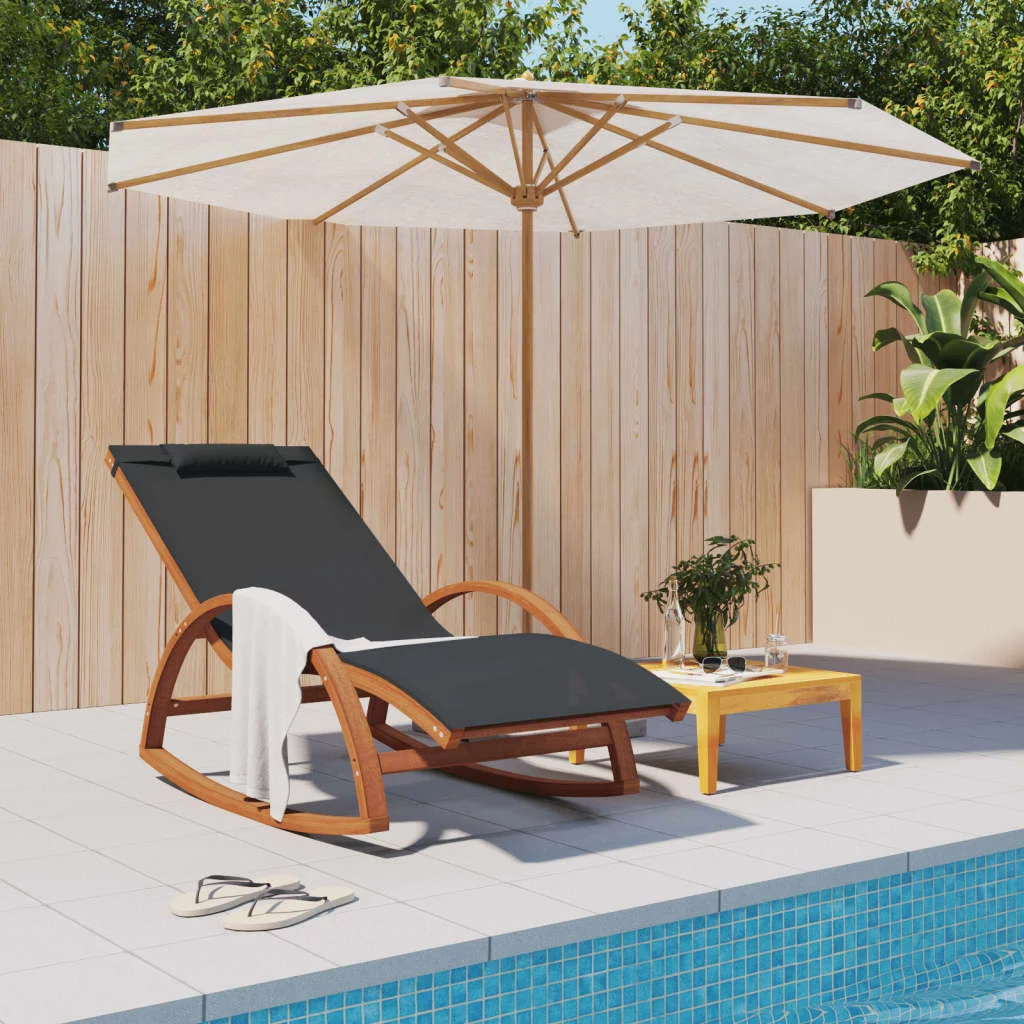 Aibecy Rocking Chair Gray Textilene and Solid Wood Poplar